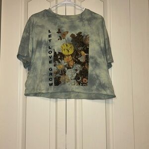 Mighty Fine Blue Tye Dye Cropped Tee